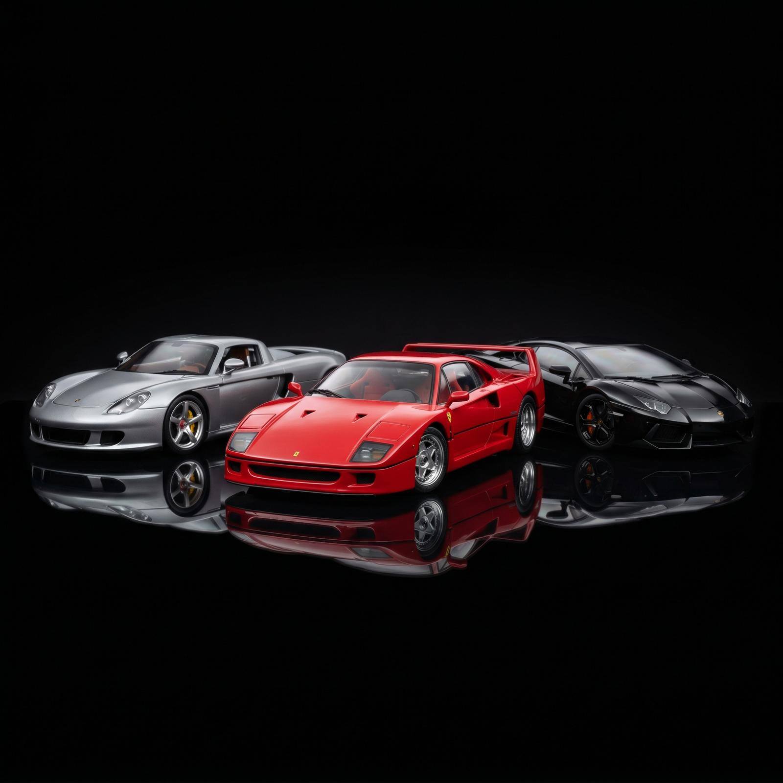 Novi kovinski modeli avtomobilov — Porsche, Lamborghini, Ferrari v merilu 1:18