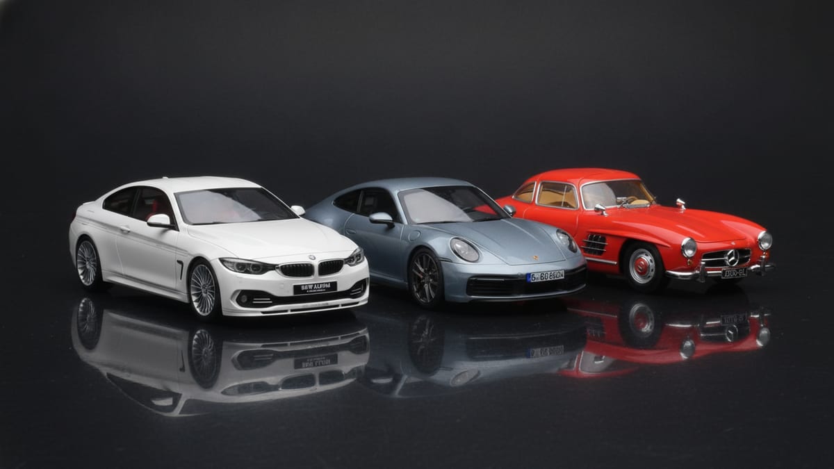 Zbirateljski model Porsche v merilu 1:18 na čistem studijskem ozadju &mdash; ponudba Models118 za prvo naročilo