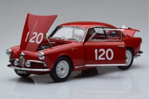 Alfa Romeo Giulietta SV #120 Mille Miglia 1956 Kyosho 1:18 08957A Kovina – slika 2 od 9
