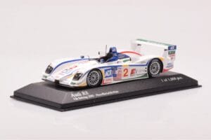 Audi R8 #2 E. Pirro / F. Biela / A. McNish 12 Hours of Sebring 2nd Place 2005 Minichamps 1:43 400051302 Kovina – slika 2 od 4