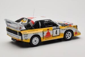 Audi Sport Quattro S1 E2 #4 S. Blomqvist / B. Cederberg Rally 1000 Lakes 1985 IXO 1:18 18RMC161A Kovina – slika 2 od 6