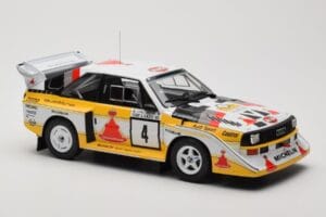 Audi Sport Quattro S1 E2 #4 S. Blomqvist / B. Cederberg Rally 1000 Lakes 1985 IXO 1:18 18RMC161A Kovina – slika 4 od 6