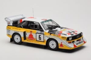 Audi Sport Quattro S1 E2 #6 H. Mikkola / A. Hertz Rally 1000 Lakes 1985 IXO 1:18 18RMC161B Kovina – slika 4 od 6