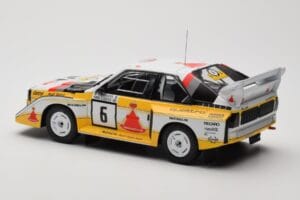 Audi Sport Quattro S1 E2 #6 H. Mikkola / A. Hertz Rally 1000 Lakes 1985 IXO 1:18 18RMC161B Kovina – slika 5 od 6