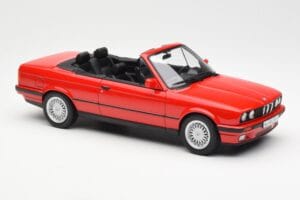 BMW 318i E30 Kabriolet Rdeč Norev 1:18 183210 Kovina – slika 4 od 6