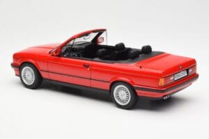 BMW 318i E30 Kabriolet Rdeč Norev 1:18 183210 Kovina – slika 5 od 6