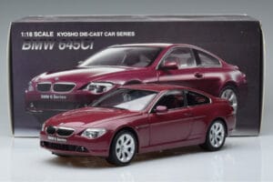 BMW 645Ci E63 Temno Rdeč Kyosho 1:18 08701CR Kovina – slika 7 od 7