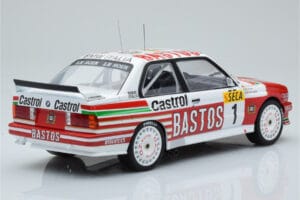 BMW M3 E30 Bastos #1 R. Ravaglia / E. Pirro / E. Van de Poele 24 Hours of Spa 1991 IXO 1:18 18RMC081A Kovina – slika 2 od 6