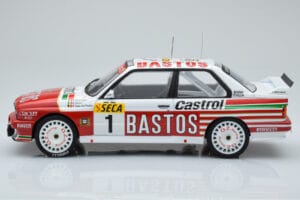 BMW M3 E30 Bastos #1 R. Ravaglia / E. Pirro / E. Van de Poele 24 Hours of Spa 1991 IXO 1:18 18RMC081A Kovina – slika 3 od 6