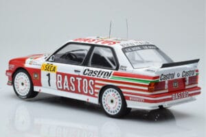 BMW M3 E30 Bastos #1 R. Ravaglia / E. Pirro / E. Van de Poele 24 Hours of Spa 1991 IXO 1:18 18RMC081A Kovina – slika 5 od 6
