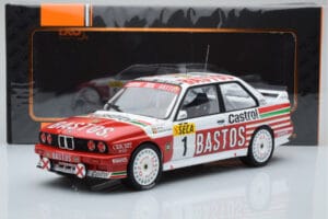 BMW M3 E30 Bastos #1 R. Ravaglia / E. Pirro / E. Van de Poele 24 Hours of Spa 1991 IXO 1:18 18RMC081A Kovina – slika 6 od 6