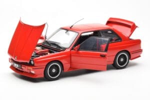 BMW M3 E30 Sport Evolution Cecotto Edition Rdeč AUTOart 1:18 70566 Kovina – slika 2 od 8
