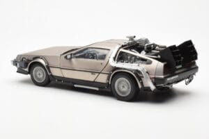 DeLorean DMC-12 Time Machine Back to the Future Srebrna Sun Star 1:18 2711 Kovina – slika 4 od 8