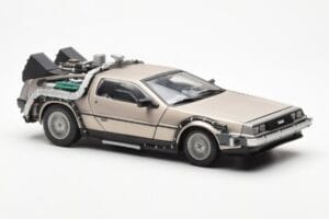 DeLorean DMC-12 Time Machine Back to the Future Srebrna Sun Star 1:18 2711 Kovina – slika 6 od 8