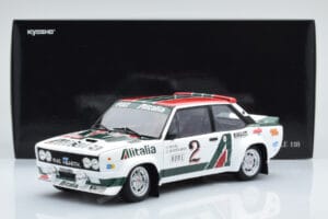 Fiat 131 Abarth Alitalia #2 W. Röhrl / C. Geistdörfer Rally Monte Carlo 1978 Kyosho 1:18 08376G Kovina – slika 10 od 10