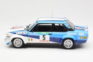 Fiat 131 Abarth #5 Team Fiat Works Rally Portugal 1980 Kyosho 1:18 08376A Kovina – slika 4 od 8