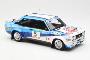 Fiat 131 Abarth #5 Team Fiat Works Rally Portugal 1980 Kyosho 1:18 08376A Kovina – slika 6 od 8