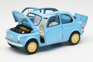 Fiat Nuova 500 Celeste Modra Kyosho 1:18 08966LB Kovina – slika 2 od 8
