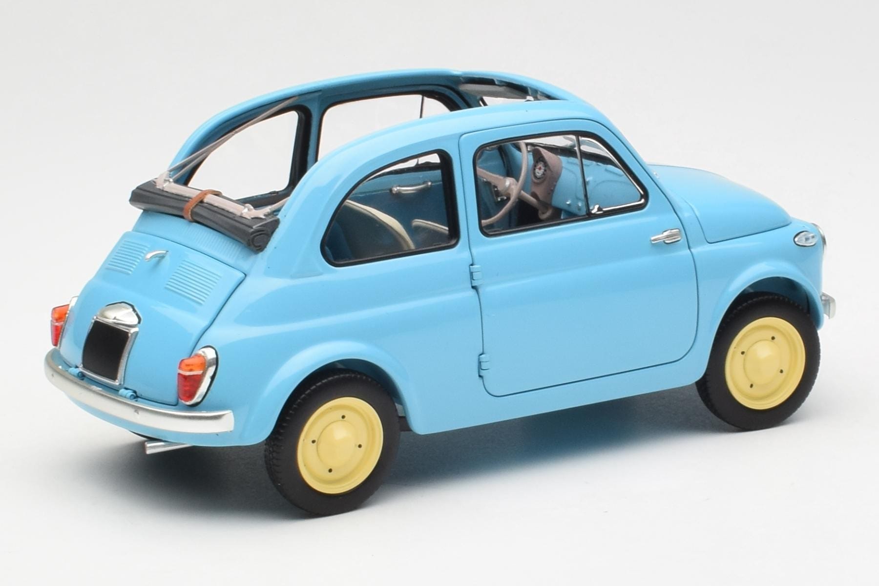 Fiat Nuova 500 Celeste Modra Kyosho 1:18 08966LB Kovina – slika 3 od 8