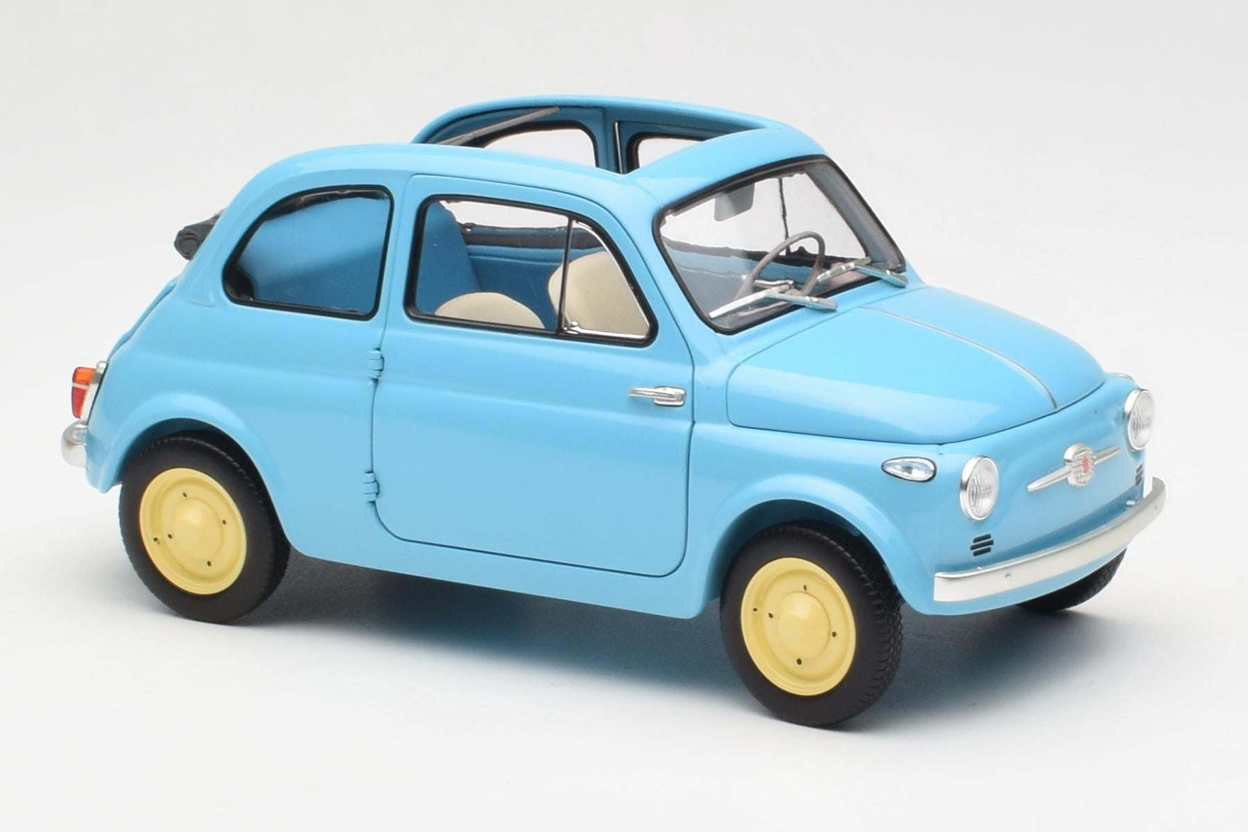Fiat Nuova 500 Celeste Modra Kyosho 1:18 08966LB Kovina – slika 6 od 8