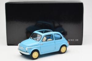 Fiat Nuova 500 Celeste Modra Kyosho 1:18 08966LB Kovina – slika 8 od 8