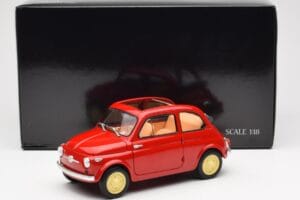 Fiat Nuova 500 Coral Rdeč Kyosho 1:18 08966R Kovina – slika 8 od 8