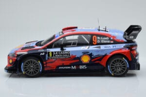 Hyundai i20 Coupe WRC #9 S. Loeb / I. Galmiche Rally Monte Carlo 2020 IXO 1:18 18RMC067B Kovina – slika 3 od 6