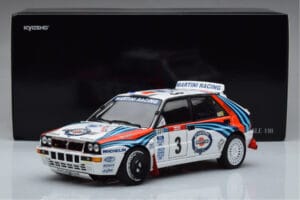 Lancia Delta HF Integrale Evoluzione #3 D. Auriol / B. Occelli Tour de Corse 1992 Kyosho 1:18 08348H Kovina – slika 9 od 9