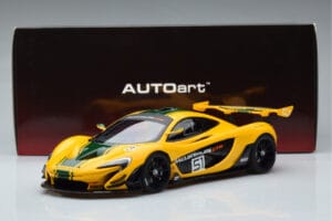 McLaren P1 GTR Rumena Z Zelenimi Progami AUTOart 1:18 81544 Kompozit – slika 7 od 7