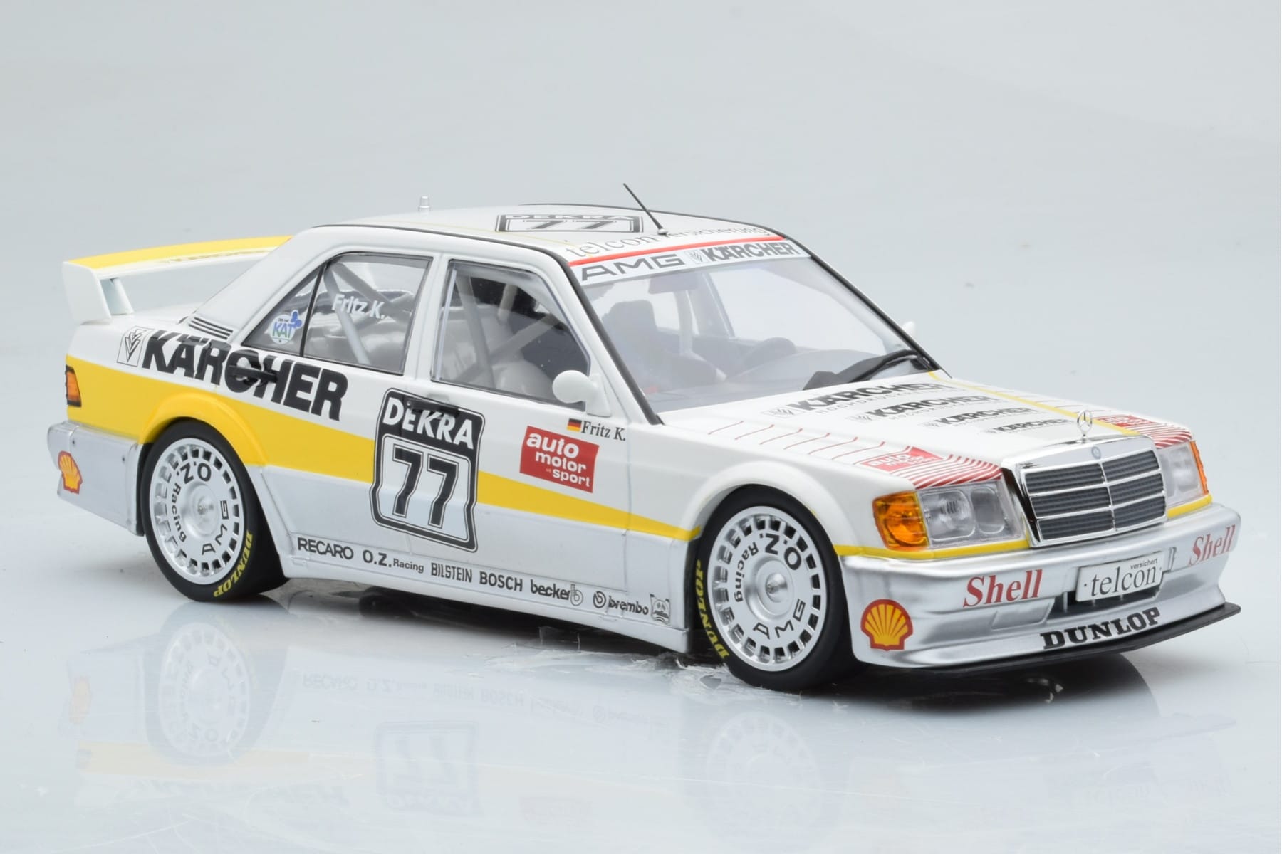 Mercedes 190E 2.5-16 W201 EVO 1 Karcher #77 F. Kreutzpointer Team AMG-Mercedes DTM 1990 Minichamps 1:18 155903677 Kovina – slika 4 od 6