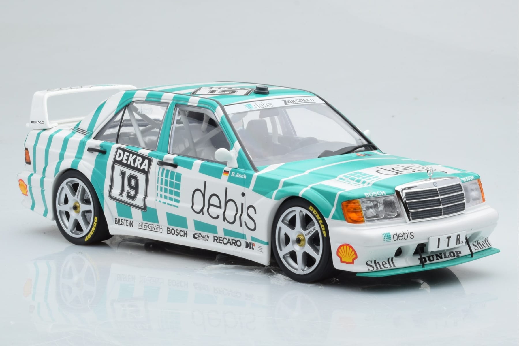 Mercedes 190E 2.5-16 W201 EVO 2 Debis #19 R. Asch Team Zackspeed DTM 1991 Minichamps 1:18 155913619 Kovina – slika 4 od 6