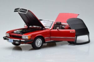 Mercedes 450 SL R107 US Različica Rdeč Norev 1:18 183729 Kovina – slika 2 od 8