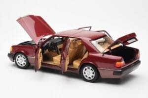 Mercedes 500E W124 Rdeč Metallic Dealerska Izdaja Norev 1:18 B66040699 Kovina – slika 5 od 8