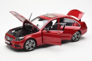 Mercedes C-Class W205 Rdeč Metallic Asia Exclusive Norev 1:18 183835 Kovina – slika 2 od 8