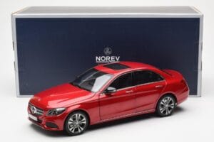 Mercedes C-Class W205 Rdeč Metallic Asia Exclusive Norev 1:18 183835 Kovina – slika 8 od 8