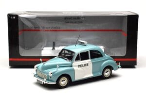 Morris Minor Policija Modra & Bela Minichamps 1:18 150137090 Kovina – slika 8 od 8