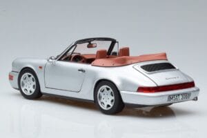 Porsche 911 964 Carrera 2 Kabriolet Srebrn Norev 1:18 187330 Kovina – slika 6 od 7