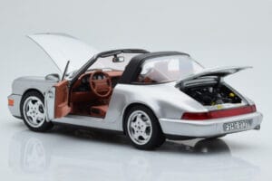 Porsche 911 964 Carrera 4 Targa Polar Srebrna Norev 1:18 187342 Kovina – slika 3 od 9