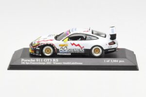 Porsche 911 996 GT3 RS Siemens #50 M. Ortelli / M. Lieb / R. Dumas 24 Hours of Spa 2003 Winners Minichamps 1:43