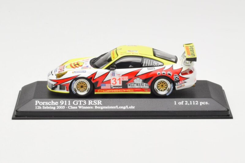 Porsche 911 997 GT3 RSR #31 J. Bergmeister / P. Long / L. Luhr 12 Hours of Sebring Class Winners 2005 Minichamps 1:43
