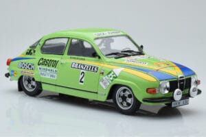 Saab 96 V4 #2 S. Blomqvist / H. Sylvan Rally Sweden 1976 IXO 1:18 18RMC085B Kovina – slika 4 od 6