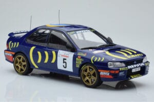 Subaru Impreza 555 #5 C. Sainz / L. Moya Tour de Corse 1995 IXO 1:18 18RMC063A Kovina – slika 4 od 6