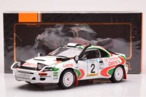 Toyota Celica Turbo 4WD ST185 #2 M. Alén / I. Kivimäki Safari Rally 1993 IXO 1:18 18RMC150B Kovina – slika 6 od 6