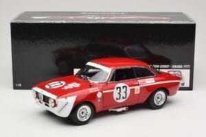 Alfa Romeo GTA 1300 Junior #33 T. Hezemans / G. van Lennep Hezemans Jarama 1972 Minichamps 1:18 100721233 Kovina – slika 8 od 8