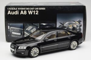 Audi A8 D3 W12 Črn Kyosho 1:18 09212BK Kovina – slika 8 od 8