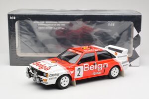 Audi Quattro A2 #2 B. Waldegård / H-T. Thorszelius Belga Team Winners Boucles de Spa 1985 Minichamps 1:18 155851102 Kovina – slika 6 od 6