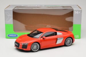 Audi R8 V10 Rdeč Welly 1:18 18052W Kovina – slika 8 od 8