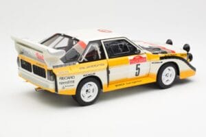 Audi Sport Quattro S1 #5 W. Rohrl / C. Geistdorfer Rally Sanremo Winner 1985 AUTOart 1:18 88503 Kompozit – slika 3 od 8