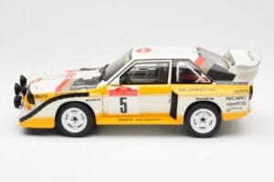 Audi Sport Quattro S1 #5 W. Rohrl / C. Geistdorfer Rally Sanremo Winner 1985 AUTOart 1:18 88503 Kompozit – slika 4 od 8