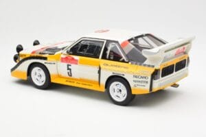 Audi Sport Quattro S1 #5 W. Rohrl / C. Geistdorfer Rally Sanremo Winner 1985 AUTOart 1:18 88503 Kompozit – slika 7 od 8